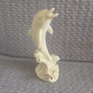 Lenox Cream Porcelain Dolphin with Gold Trim
